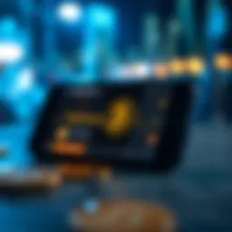 A smartphone displaying cryptocurrency mining application.