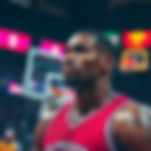 Digital representation of NBA cards featuring legendary players